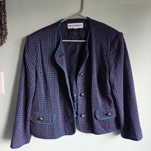 Diane Roberts 90's Checkered Blazer Size 16H